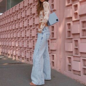 FRAME Le Baggy Palazzo Wide Leg Denim Style: LBP207 Whisper Women’s Size 29